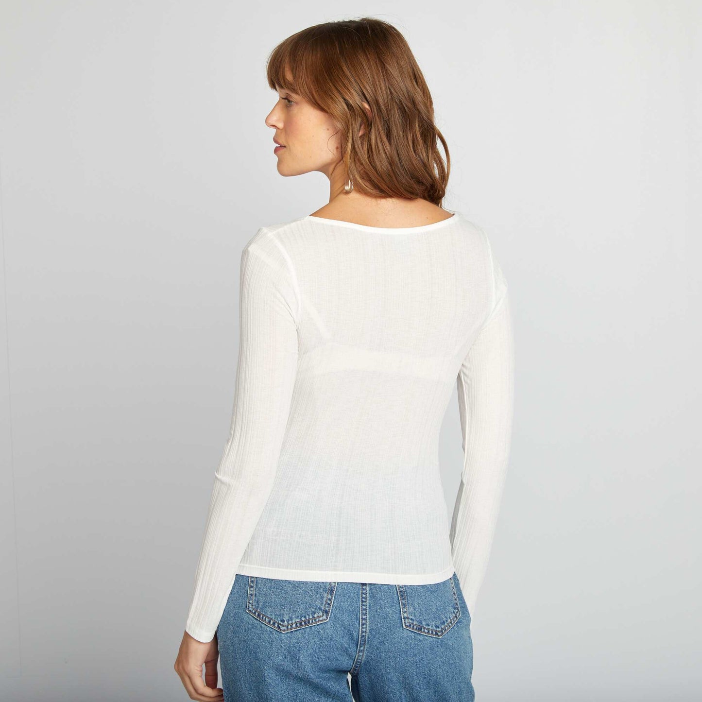 Lightweight ribbed T-shirt white