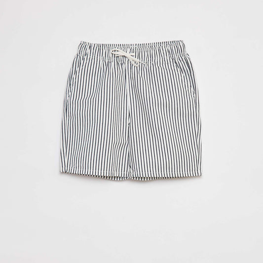 Bermuda shorts with elasticated waist WHITE