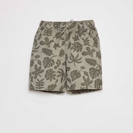 Bermuda shorts with elasticated waist KHAKI