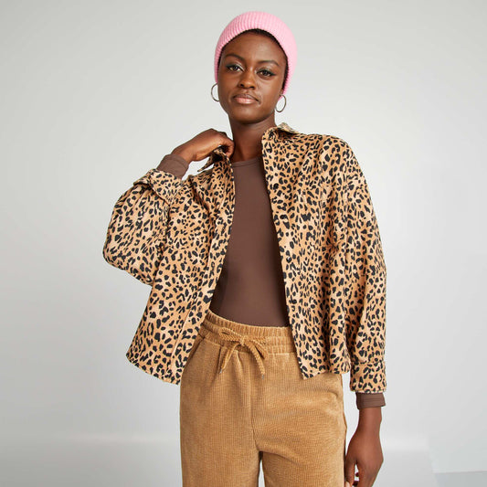 Leopard print shirt BROWN