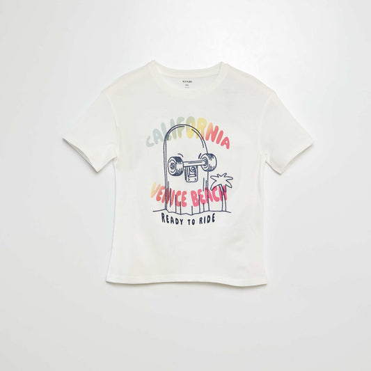 Short-sleeved printed T-shirt WHITE