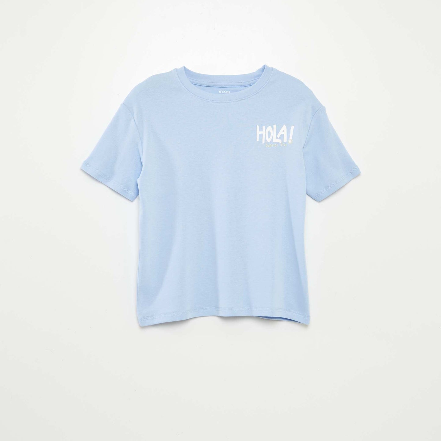 Short-sleeved T-shirt with front and back print BLUE