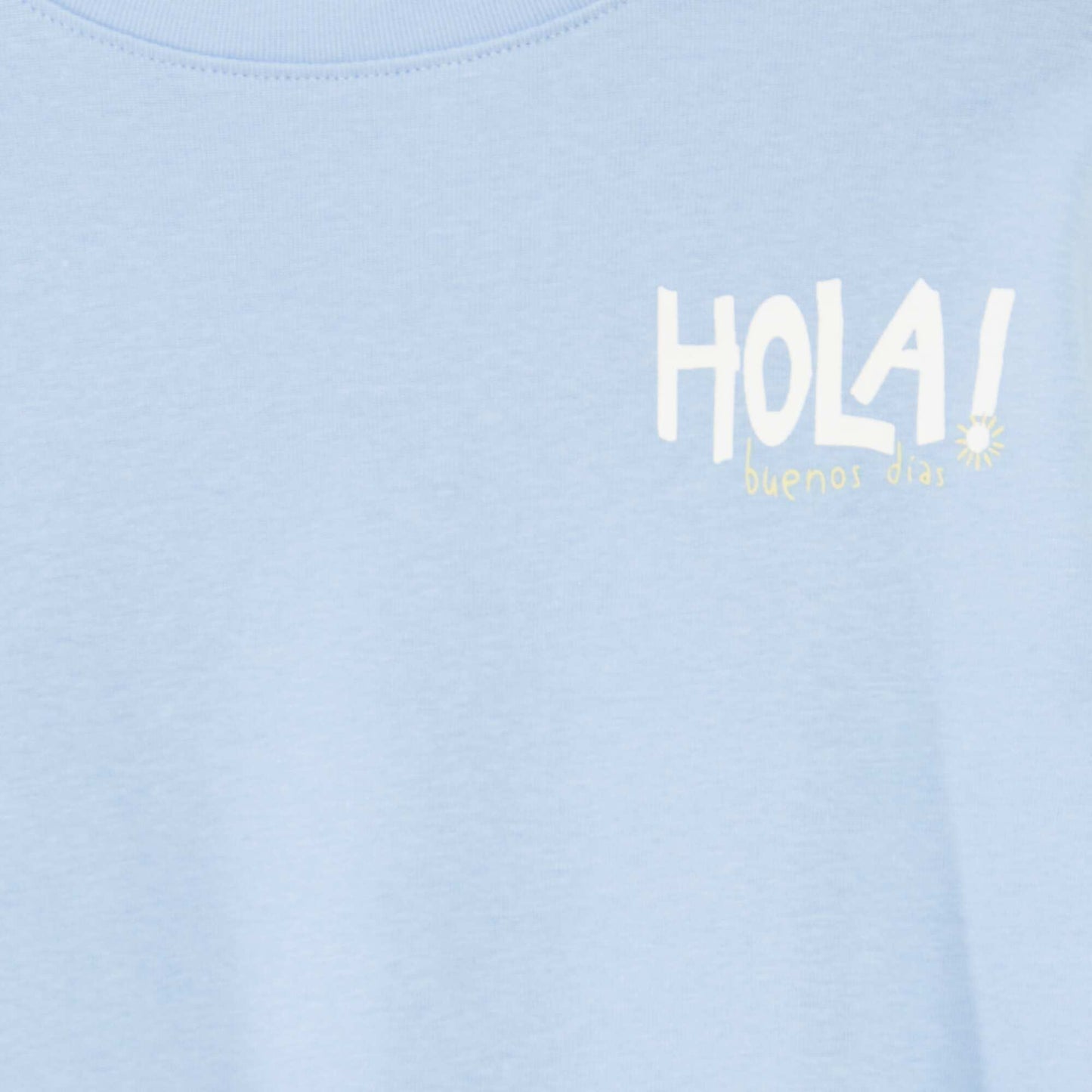 Short-sleeved T-shirt with front and back print BLUE