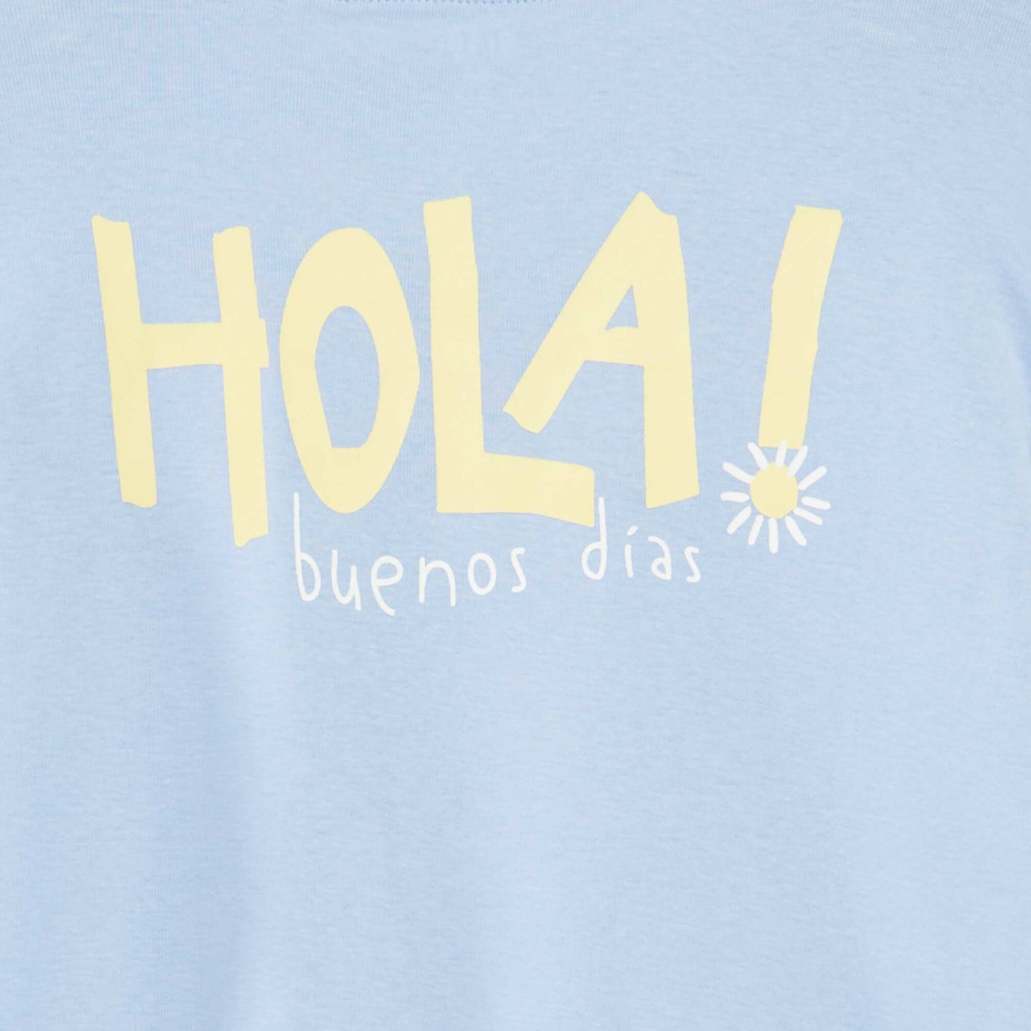 Short-sleeved T-shirt with front and back print BLUE