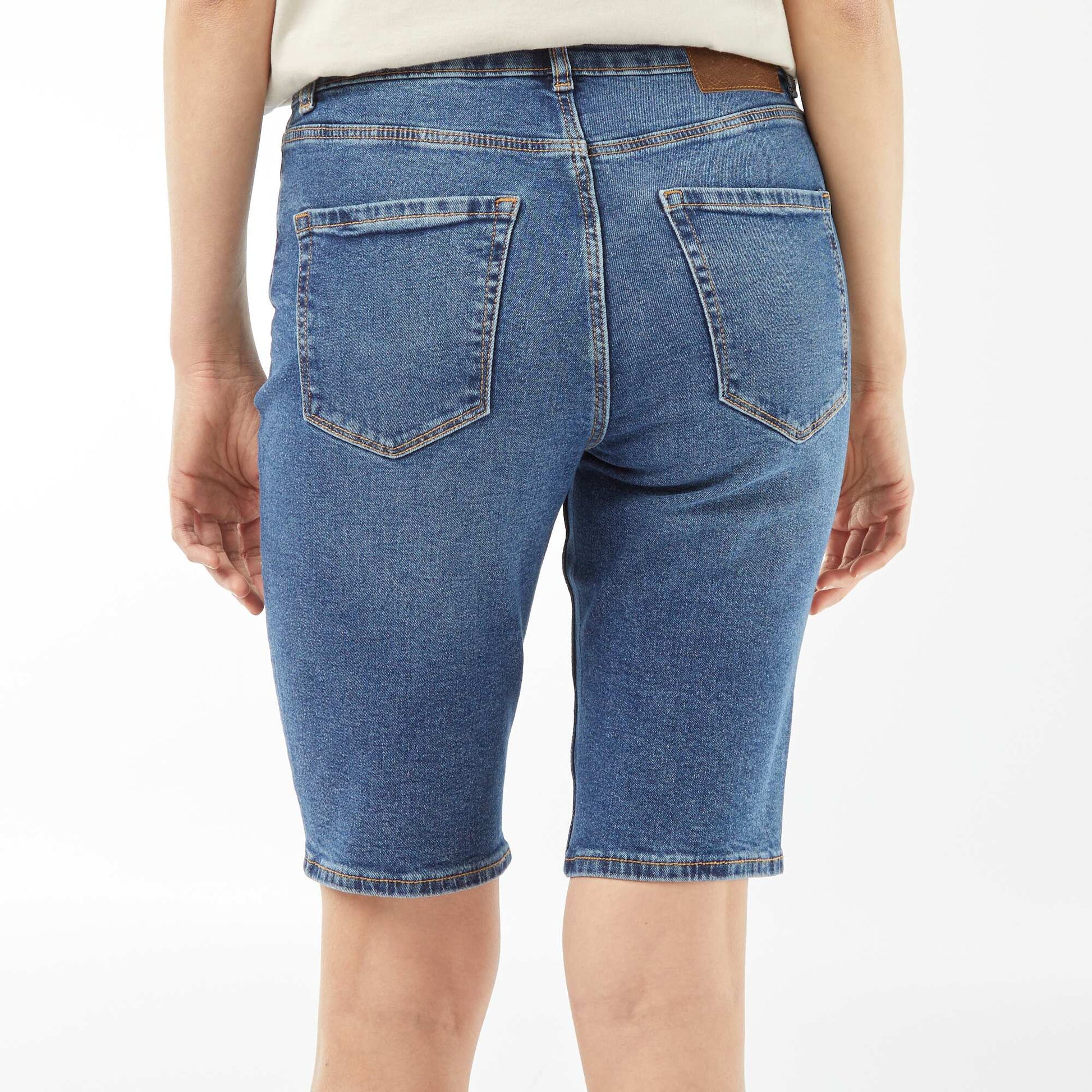 Kiabi Short Bermuda Jeans Femme High-waisted Denim Bermuda Shorts