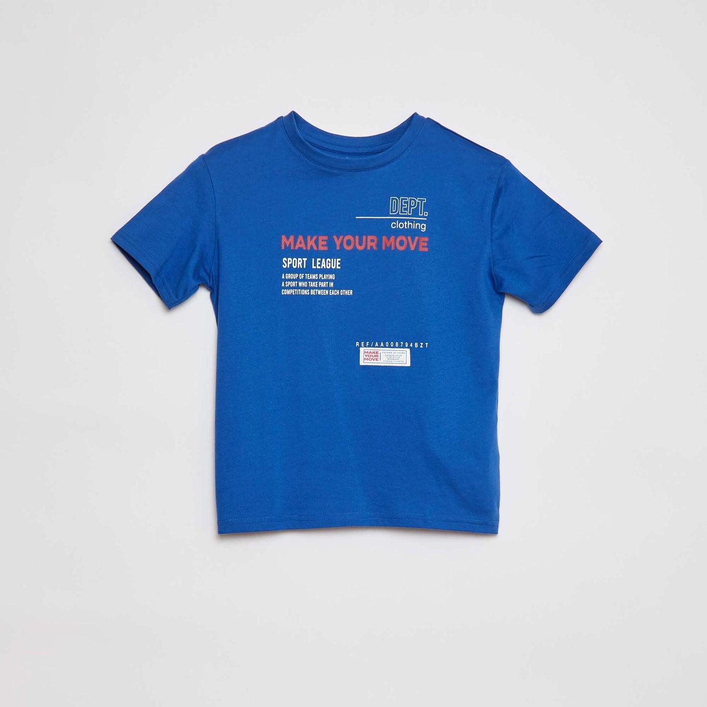 Printed round neck T-shirt BLUE