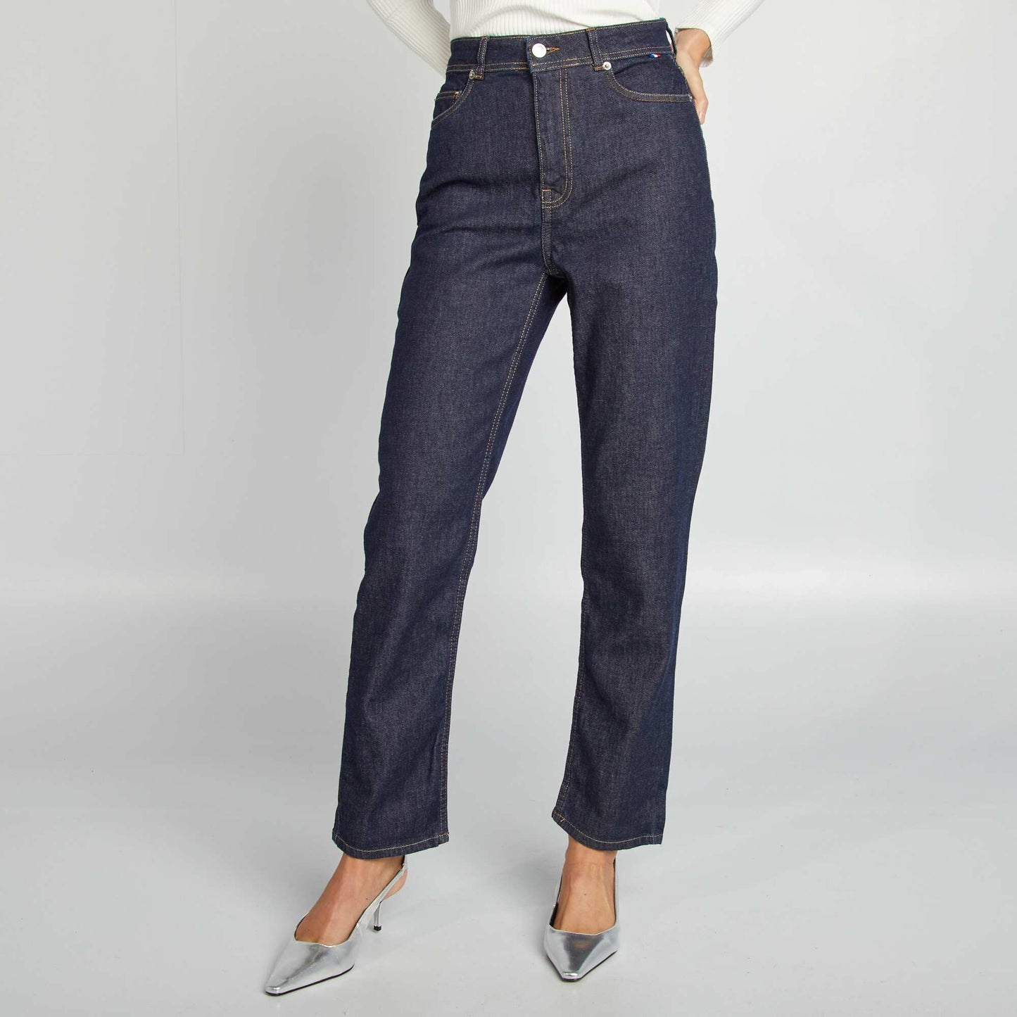 High-rise straight-leg jeans BLUE
