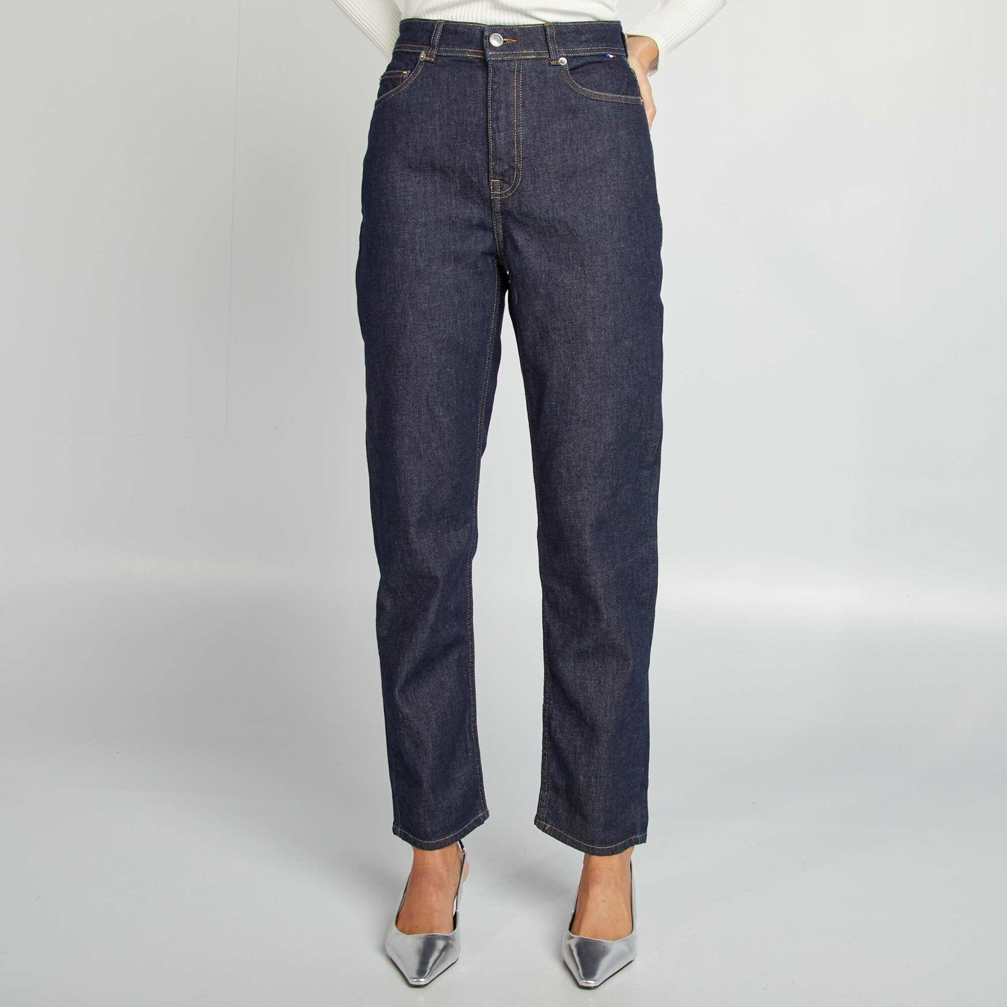 High-rise straight-leg jeans BLUE