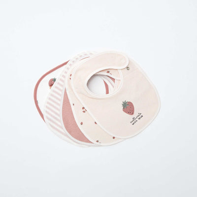 5 საბავშვო წინსაფრები დეკორატიული პრინტით და პრეს-სამაგრი PINK