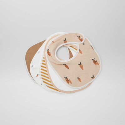 5 საბავშვო წინსაფრები დეკორატიული პრინტებით და პრეს-სამაგრით ყავისფერი