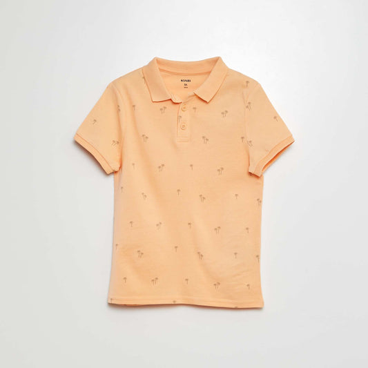 Piqué knit polo shirt ORANGE