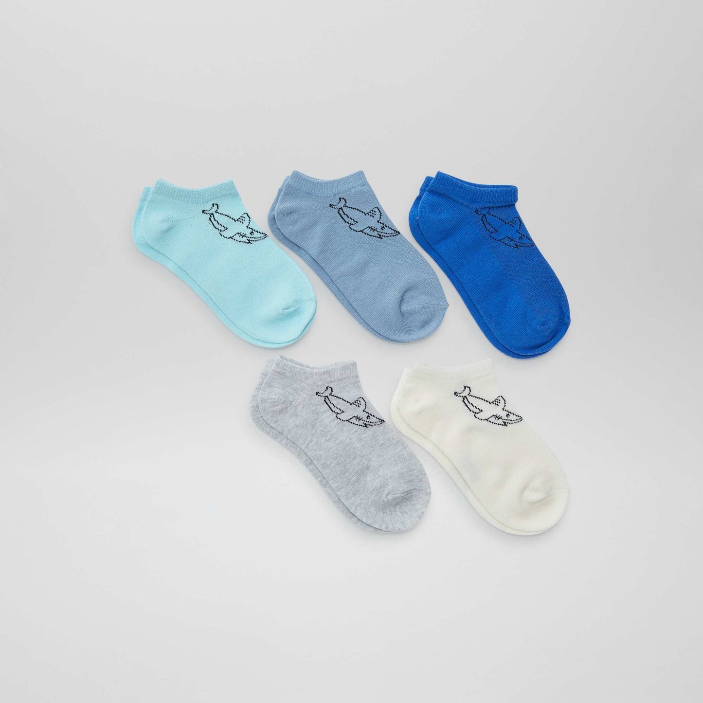 Pack of printed invisible socks BLUE