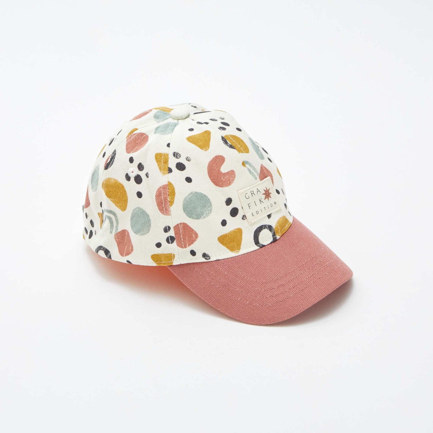 Patterned canvas cap BEIGE