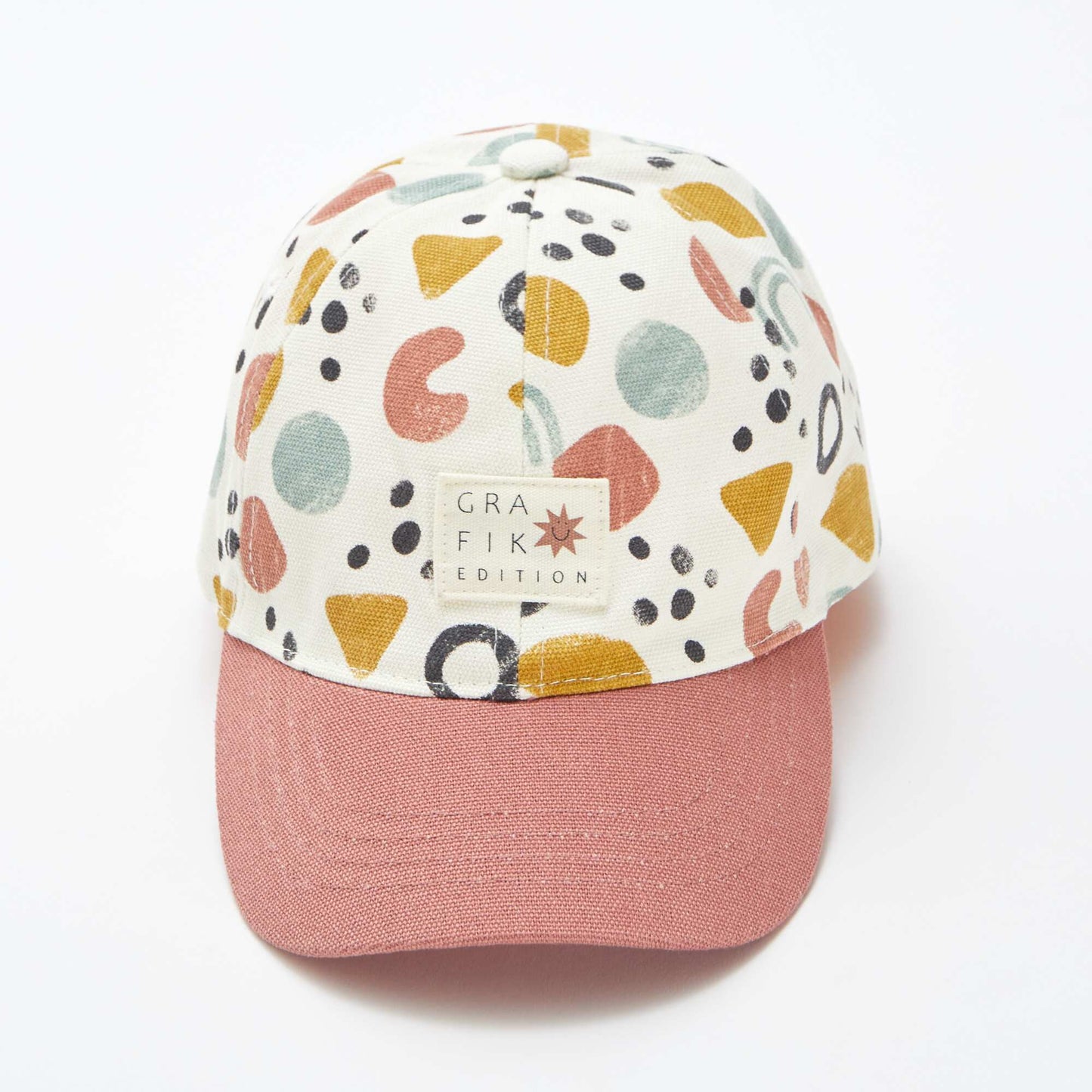 Patterned canvas cap BEIGE