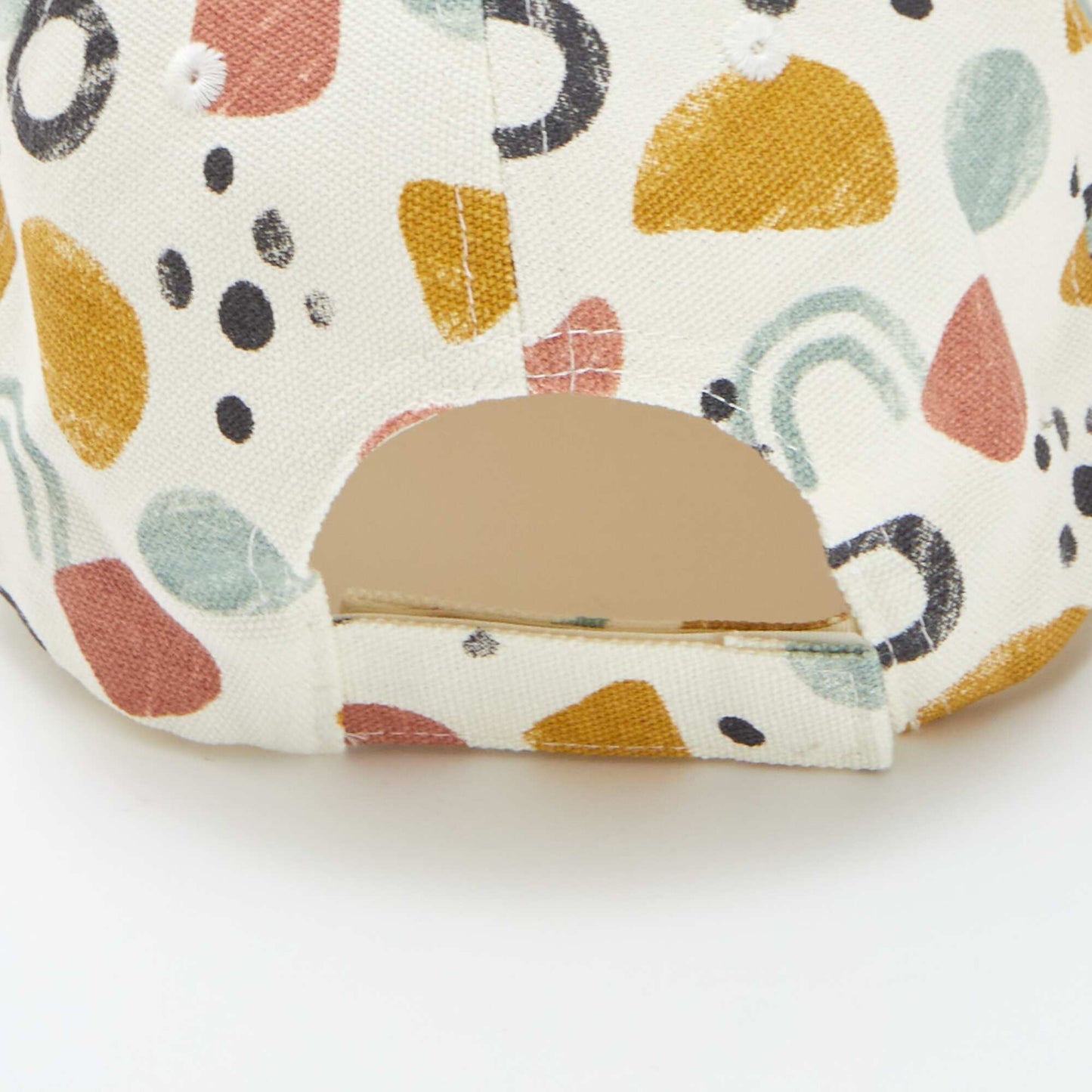 Patterned canvas cap BEIGE