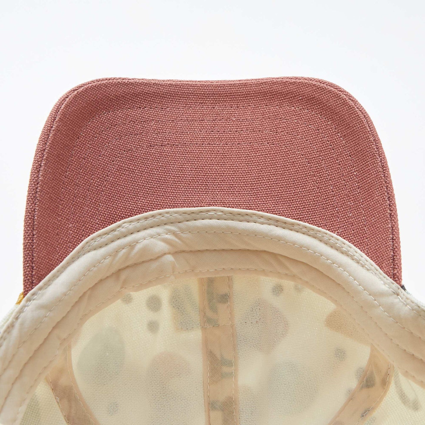 Patterned canvas cap BEIGE