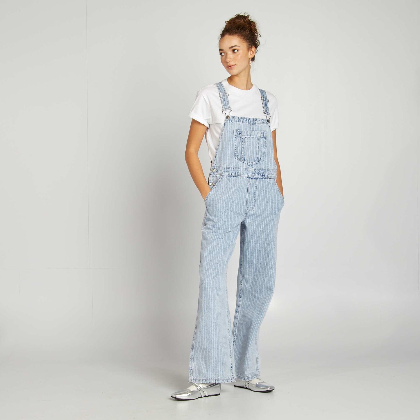 Denim dungarees with adjustable braces BLUE