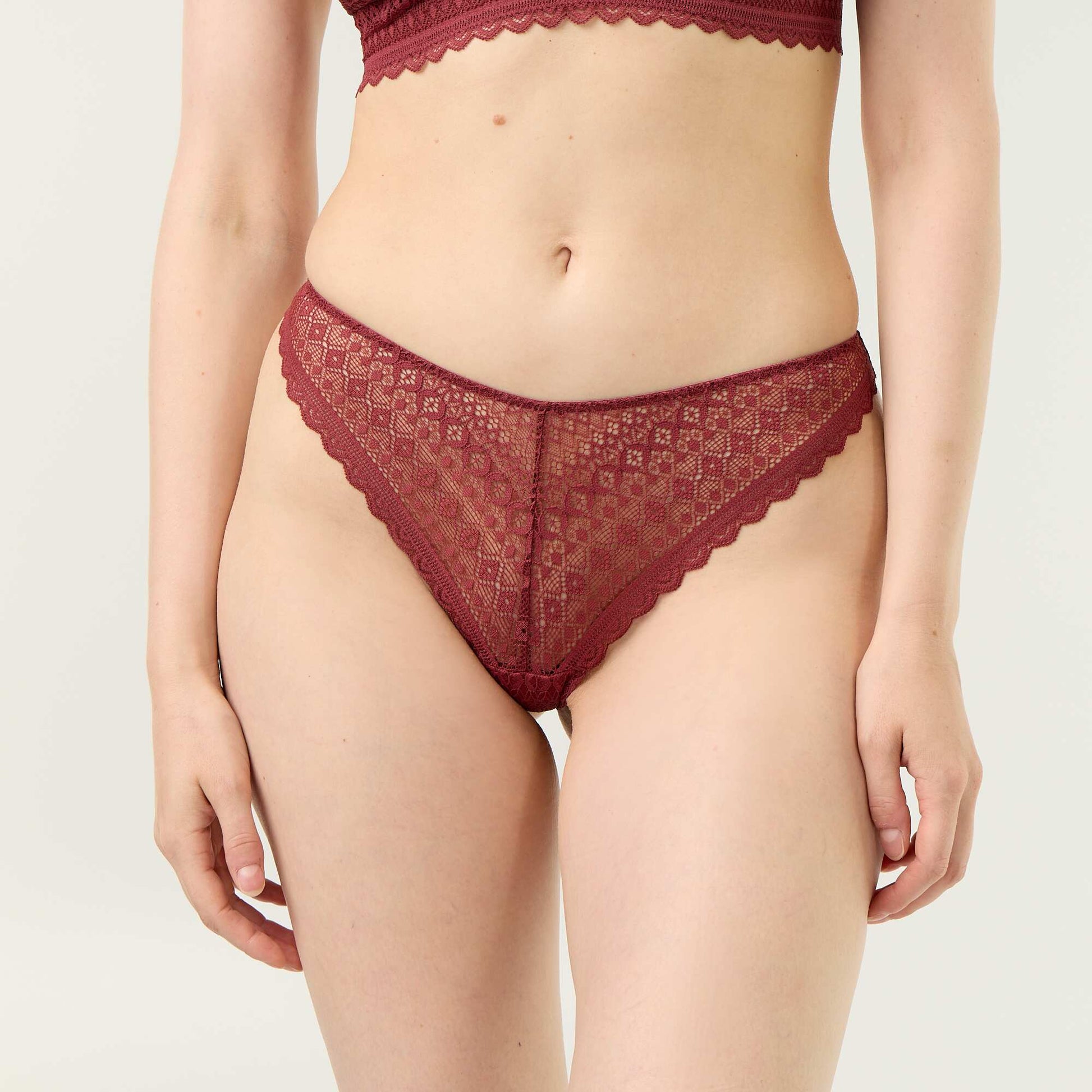 Lace Thong BURGUNDY