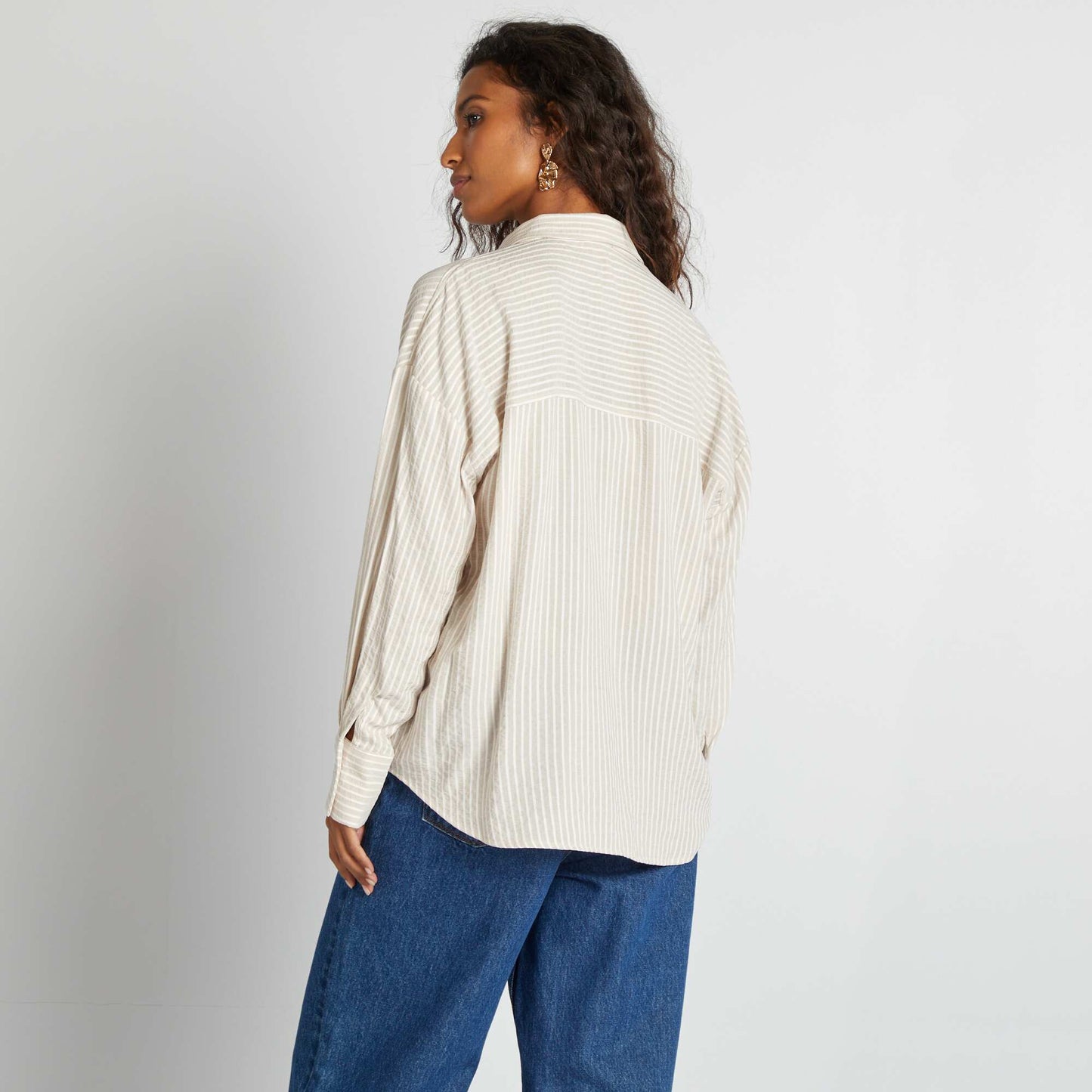 Flowing oversized shirt BEIGE