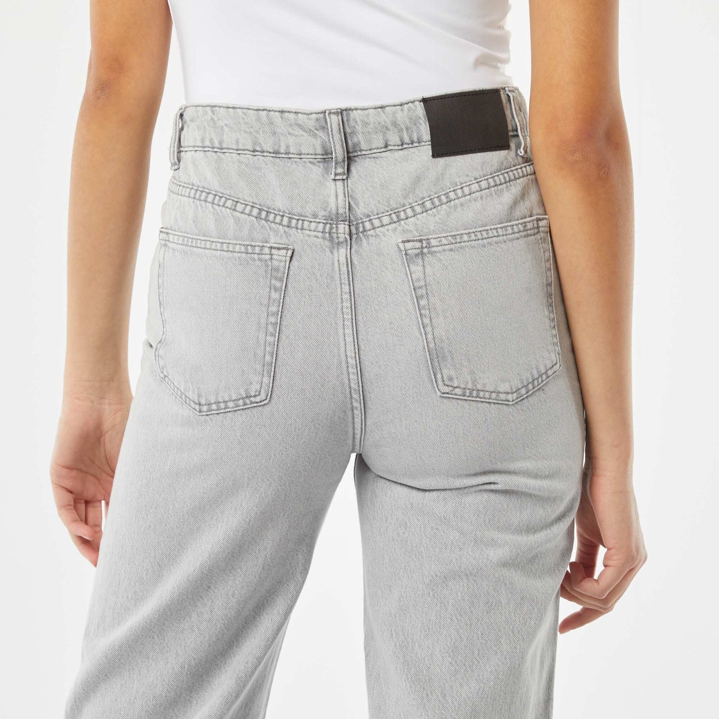 Wide-leg trousers with generous cuffed hems GREY