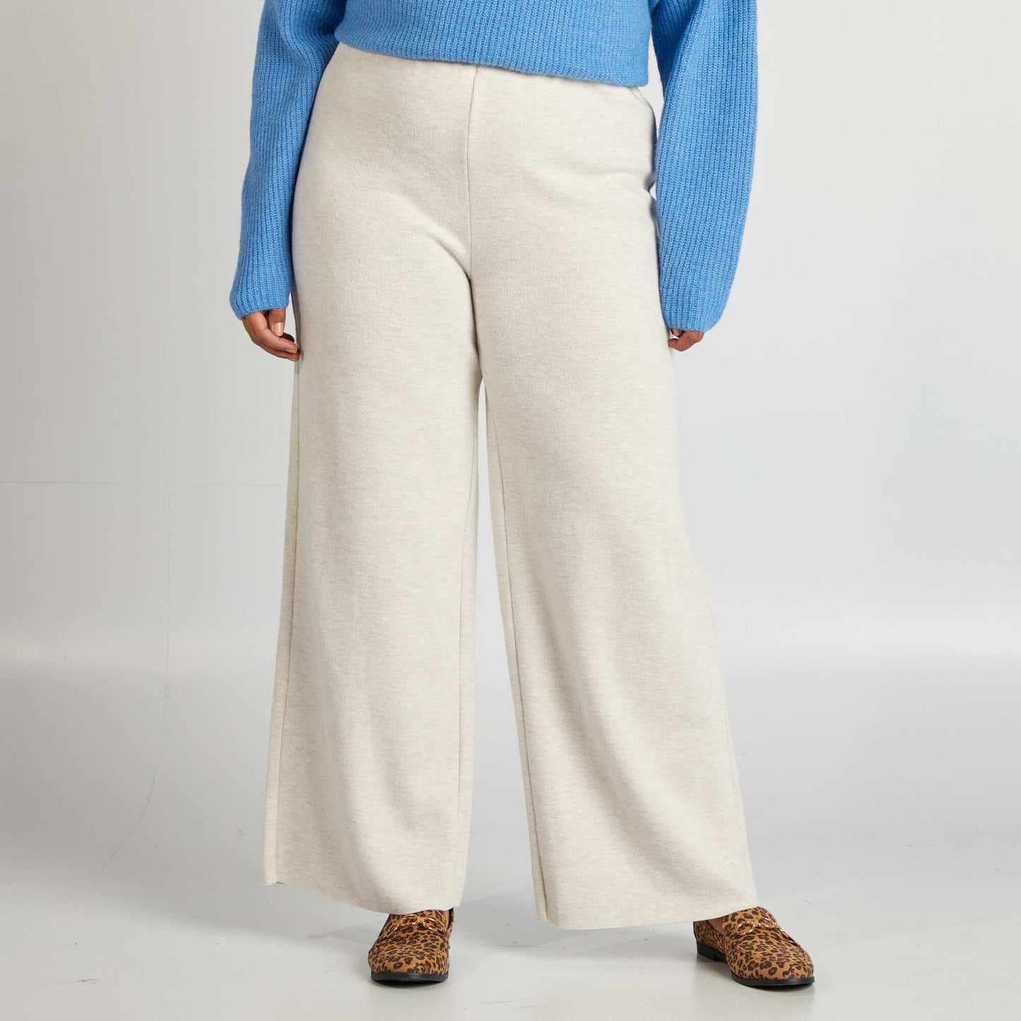 Plush knit trousers BEIGE