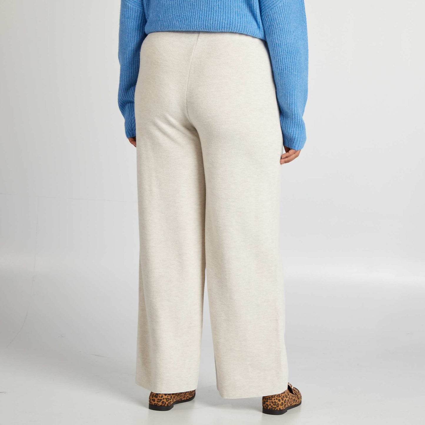 Plush knit trousers BEIGE