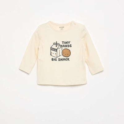 Long-sleeved T-shirt with fun design WHITE