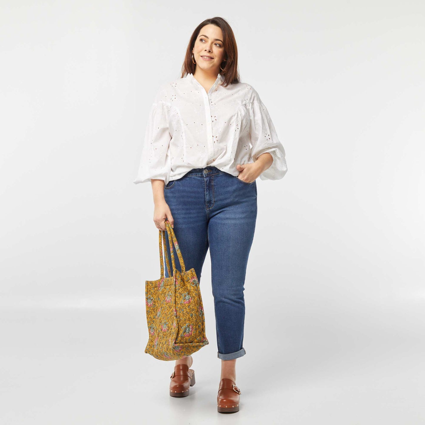Broderie anglaise blouse WHITE