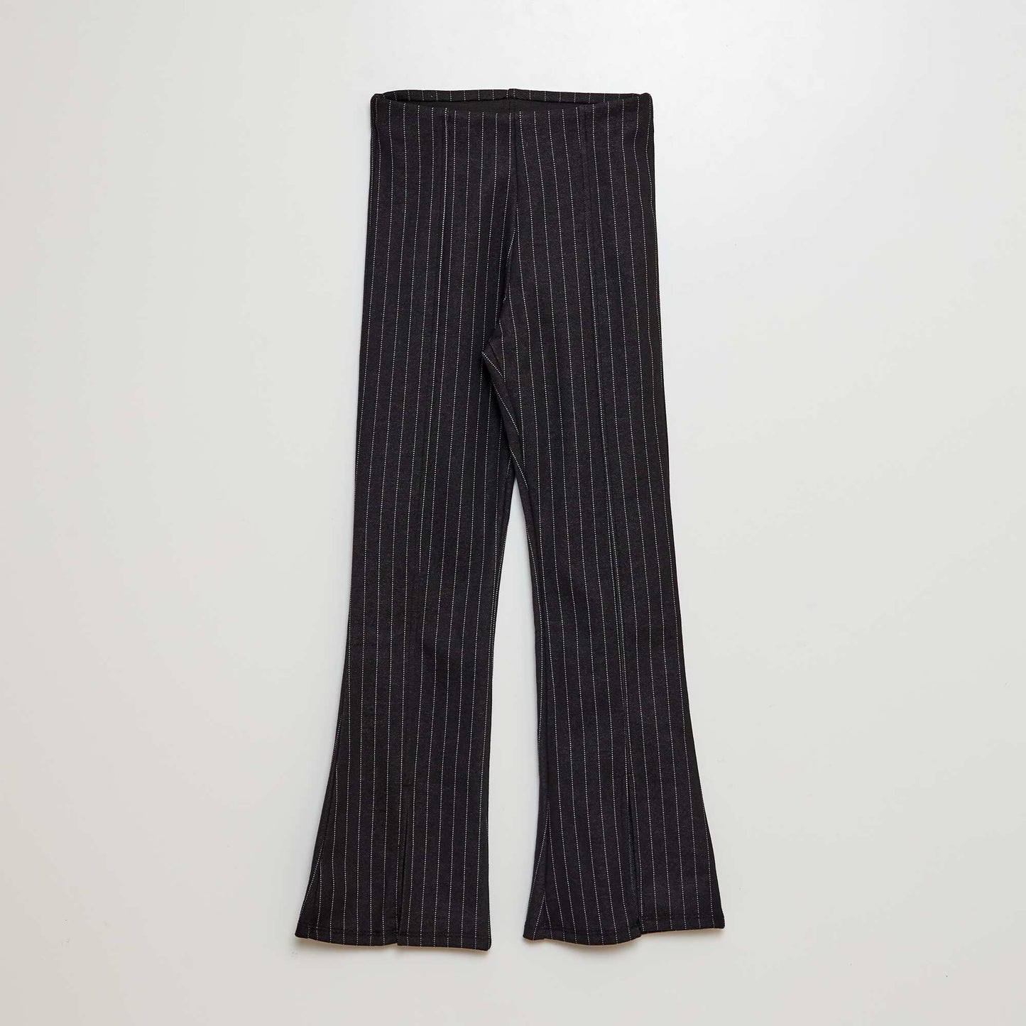 Flared knit trousers BLACK