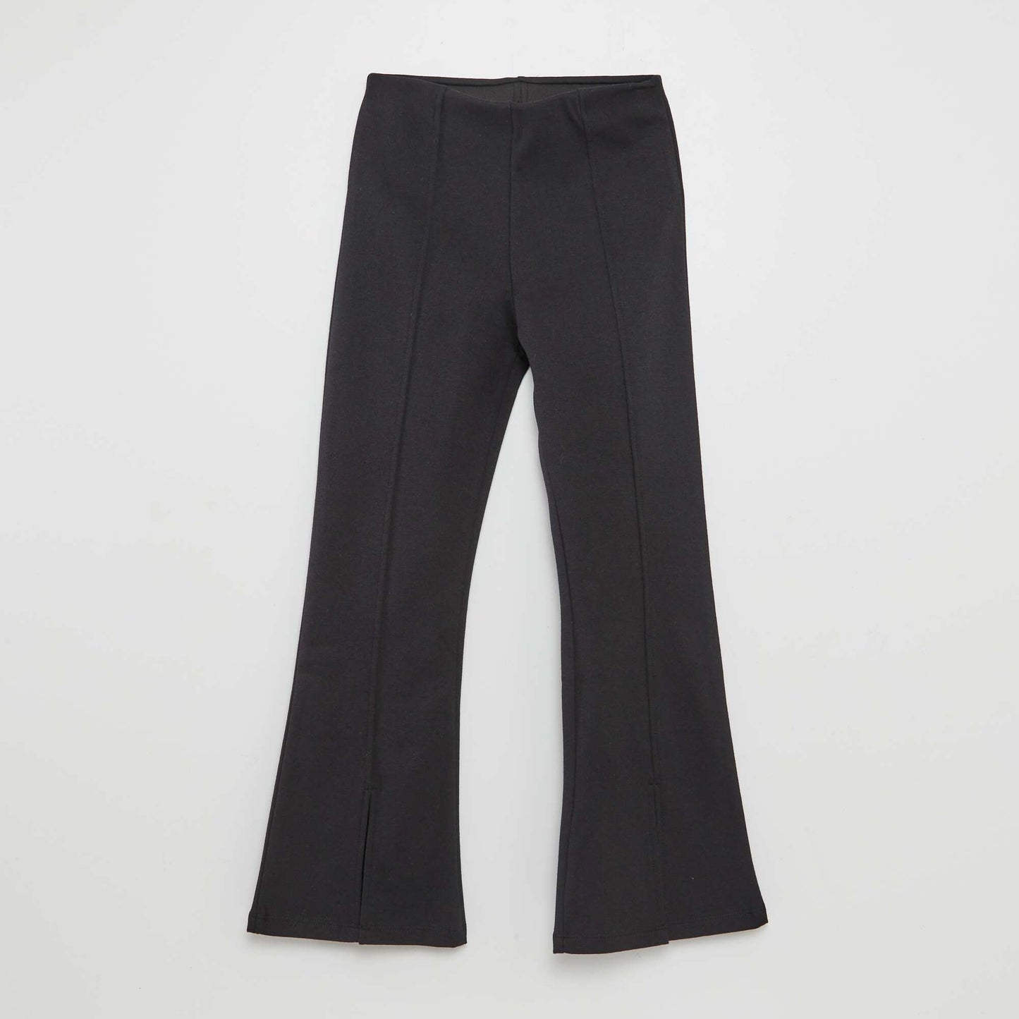 Flared knit trousers black