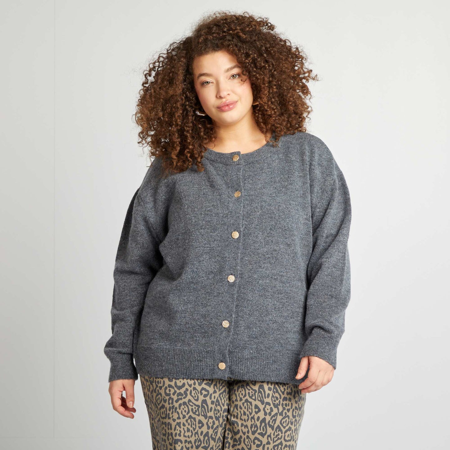 Wool-blend cardigan GREY