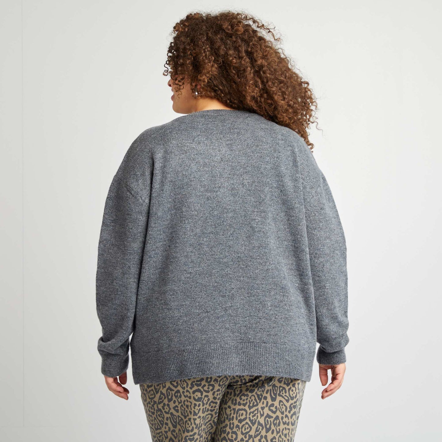 Wool-blend cardigan GREY