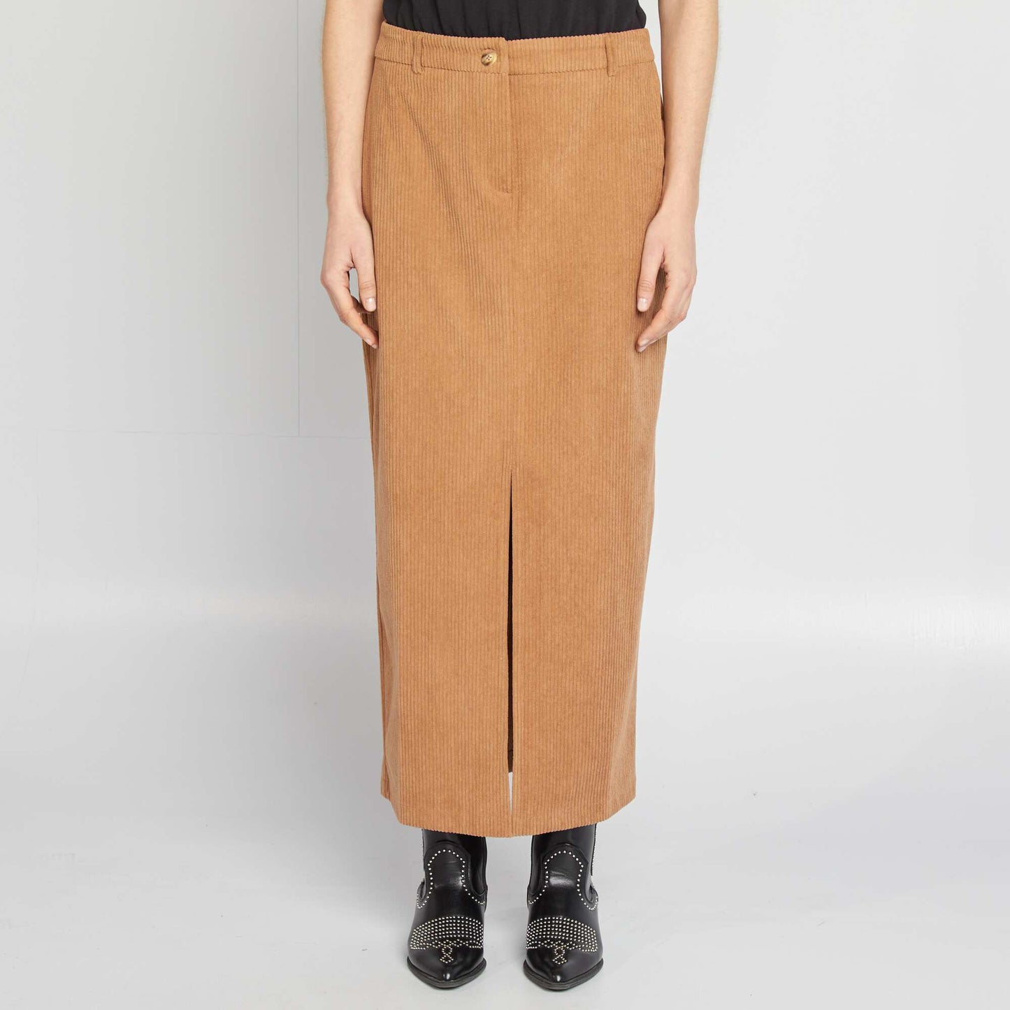 Corduroy midi skirt BEIGE