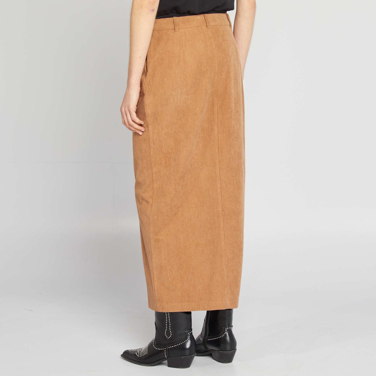 Corduroy midi skirt BEIGE