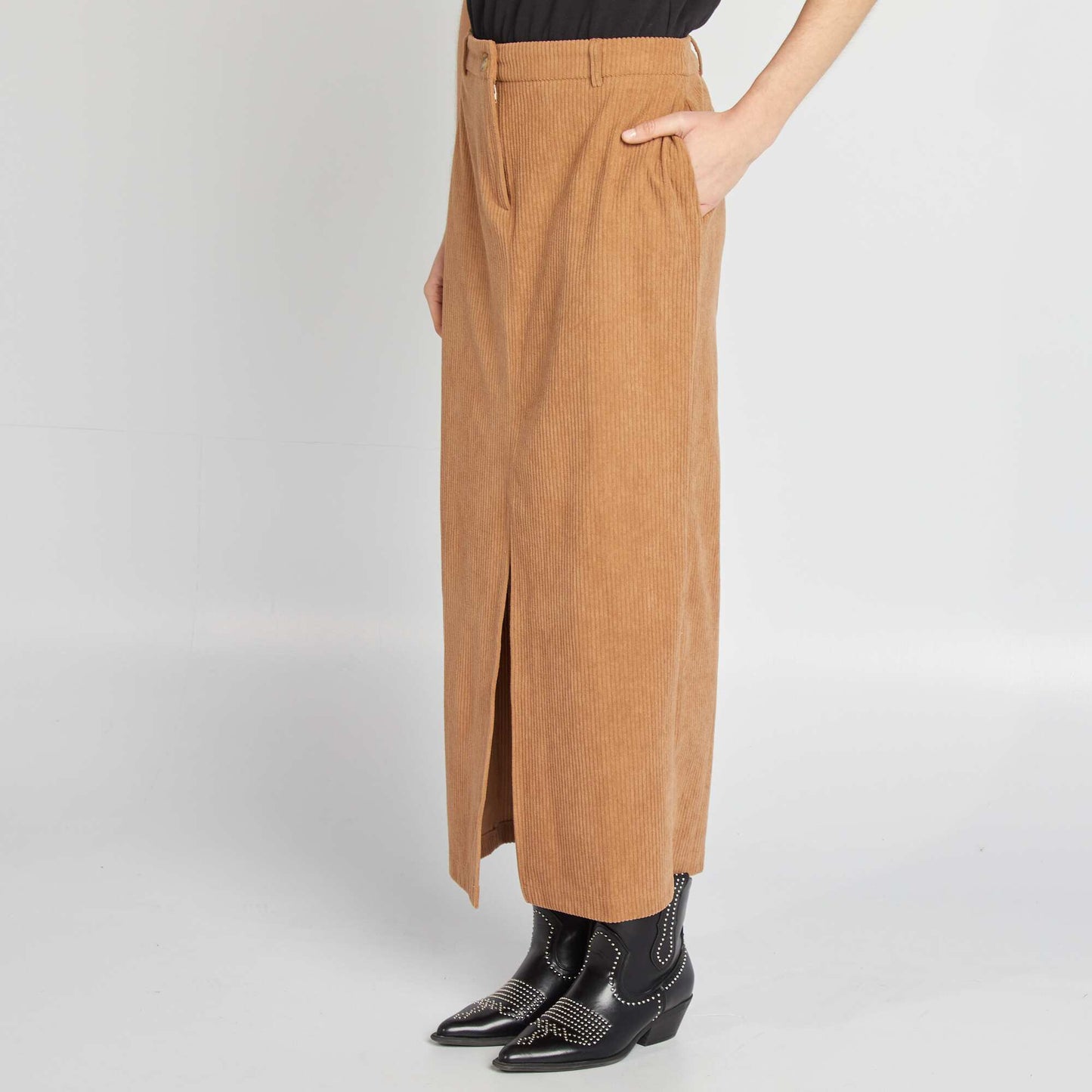 Corduroy midi skirt BEIGE