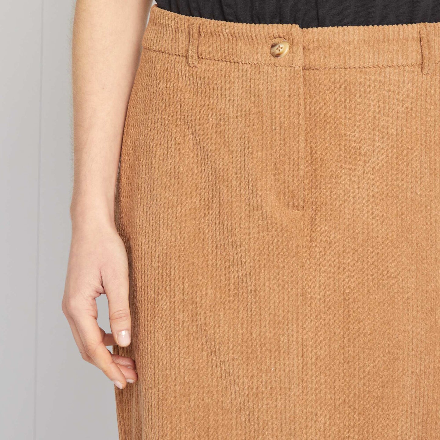 Corduroy midi skirt BEIGE