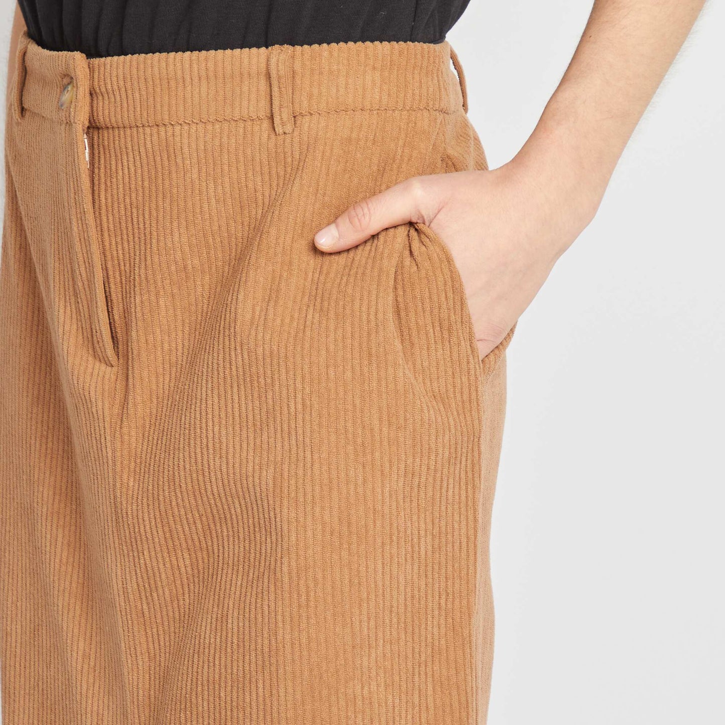 Corduroy midi skirt BEIGE