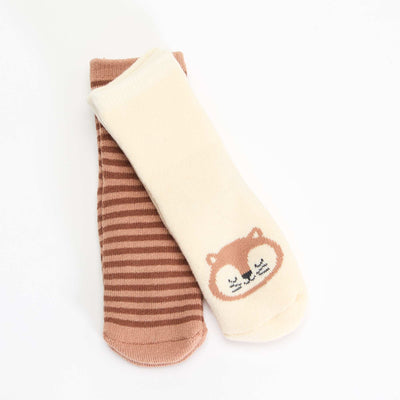 Pair of non-slip novelty socks BEIGE