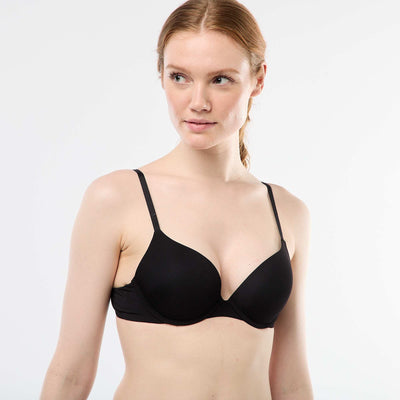 Microfibre Invisible Push-Up Bra BLACK