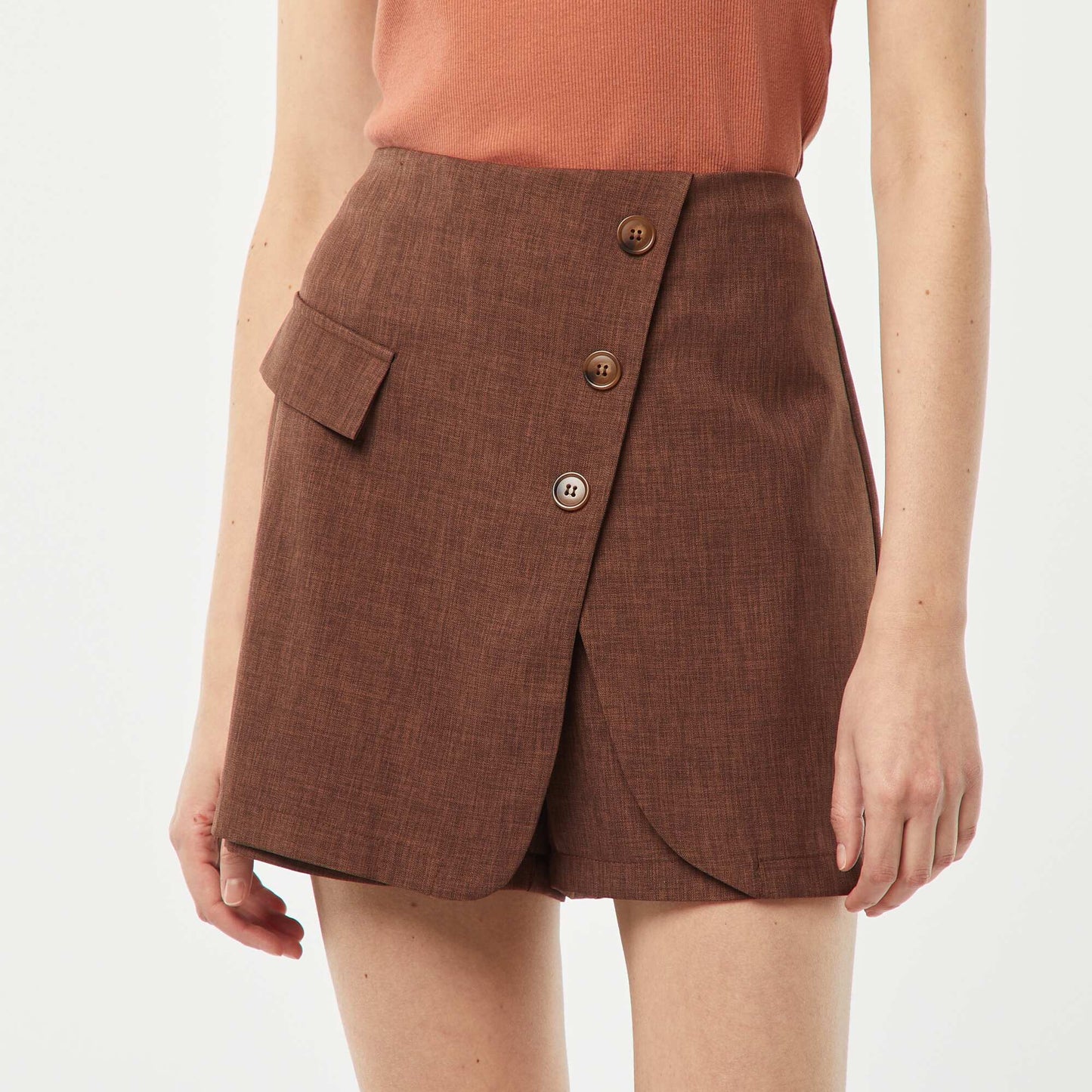 Short plain skort BROWN