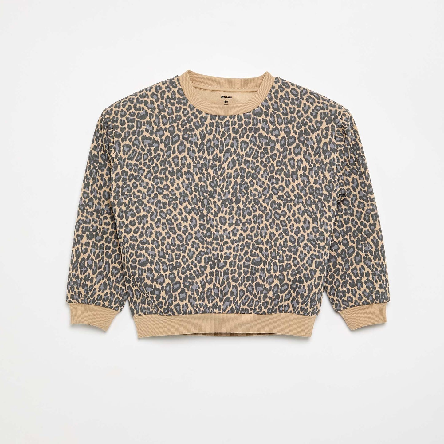 Long-sleeved sweatshirt with print BEIGE