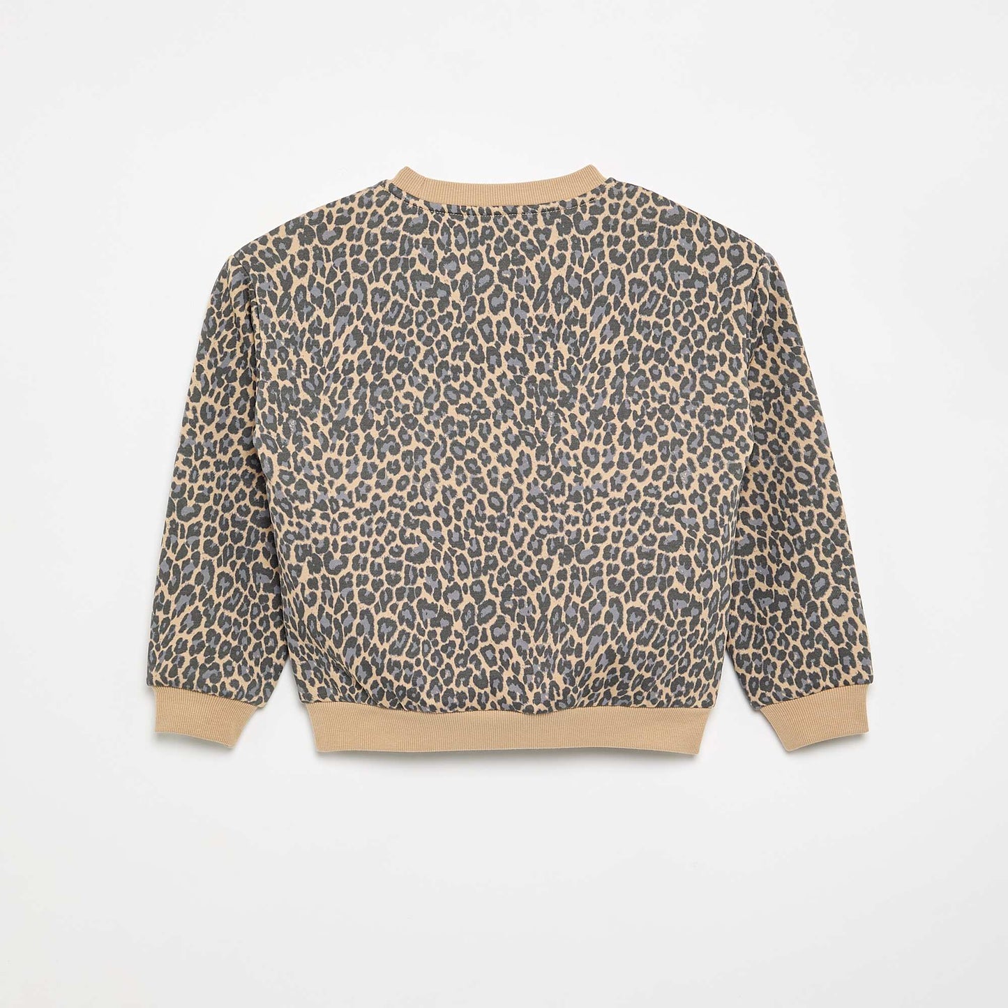 Long-sleeved sweatshirt with print BEIGE