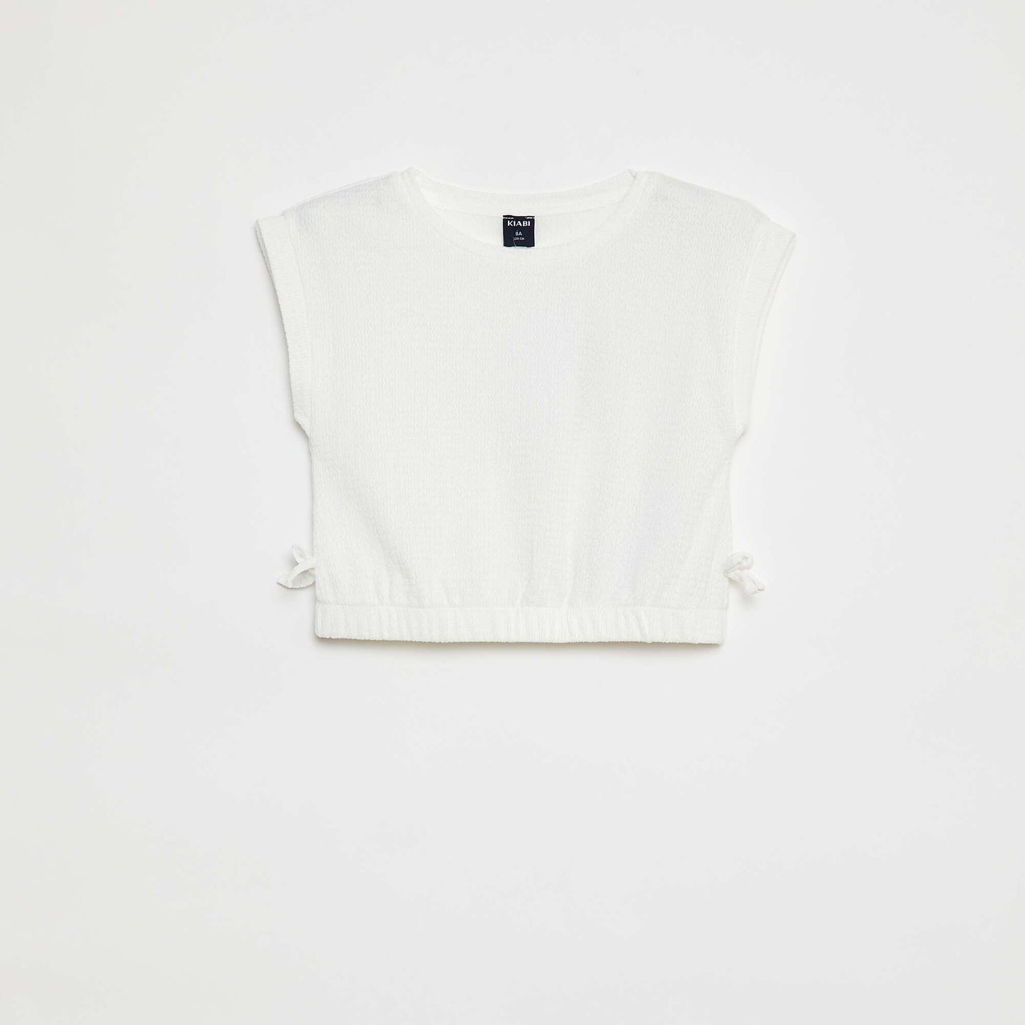 Short-sleeved T-shirt with elasticated waist WHITE
