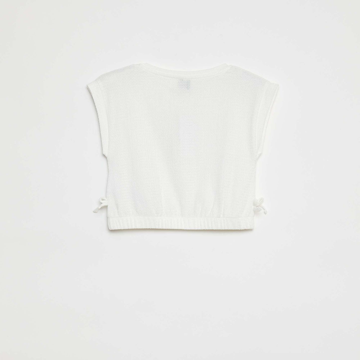 Short-sleeved T-shirt with elasticated waist WHITE