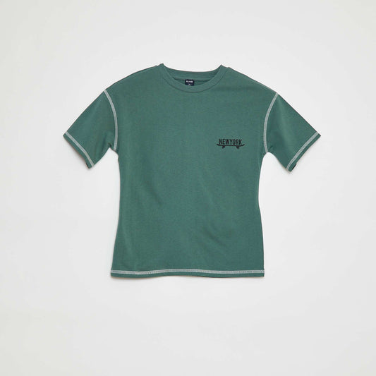 Short-sleeved T-shirt with detail GREEN