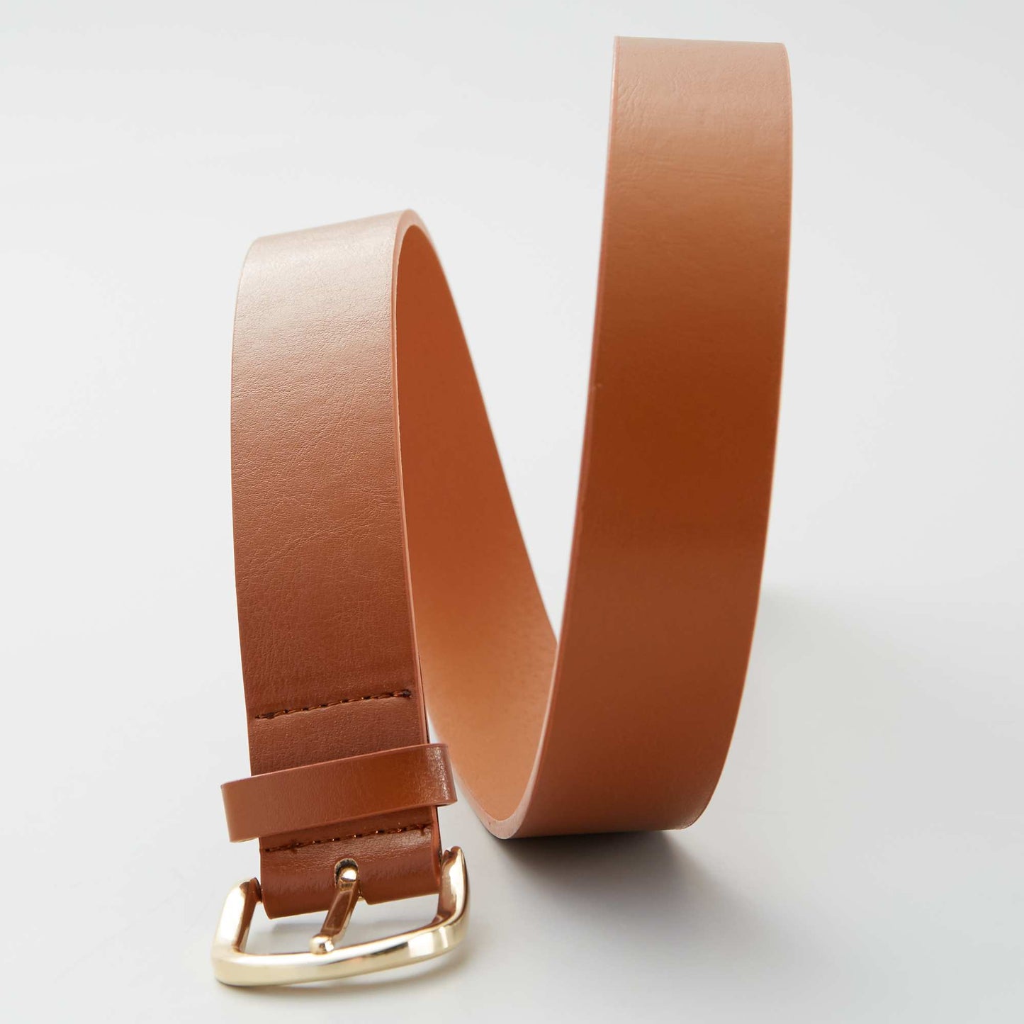 Basic plain belt camel