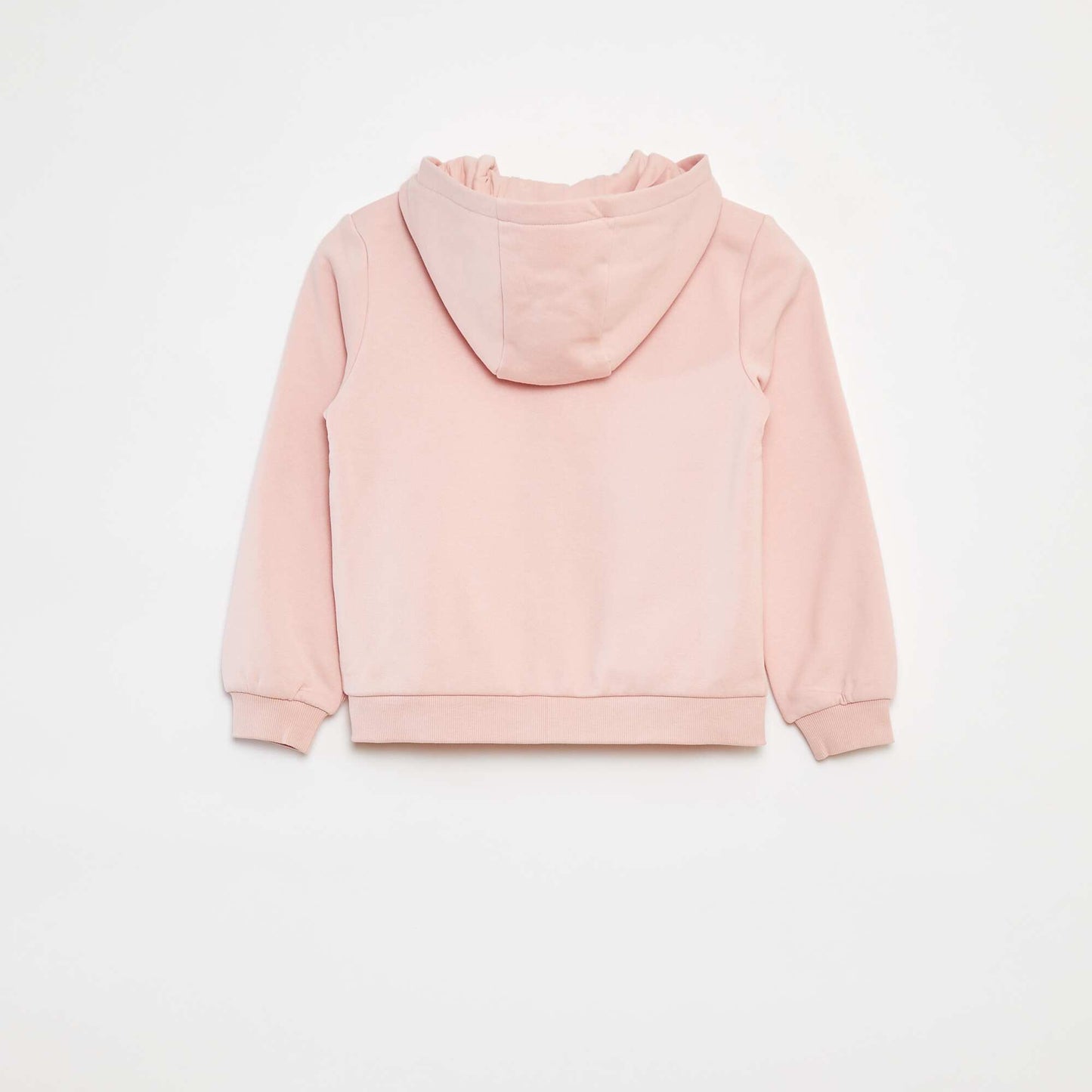 Plain hooded zip-up sweatshirt PINK