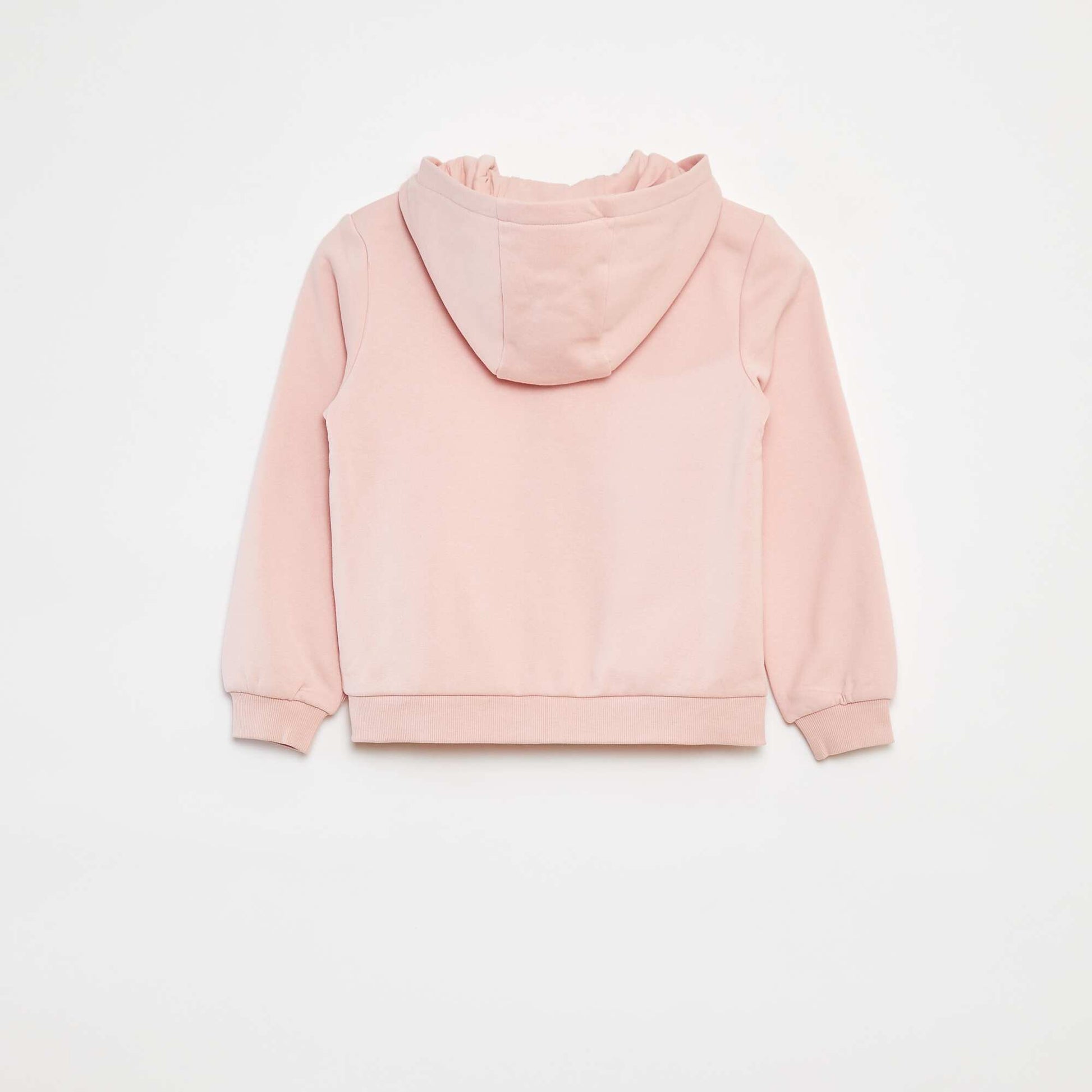 Plain hooded zip-up sweatshirt PINK