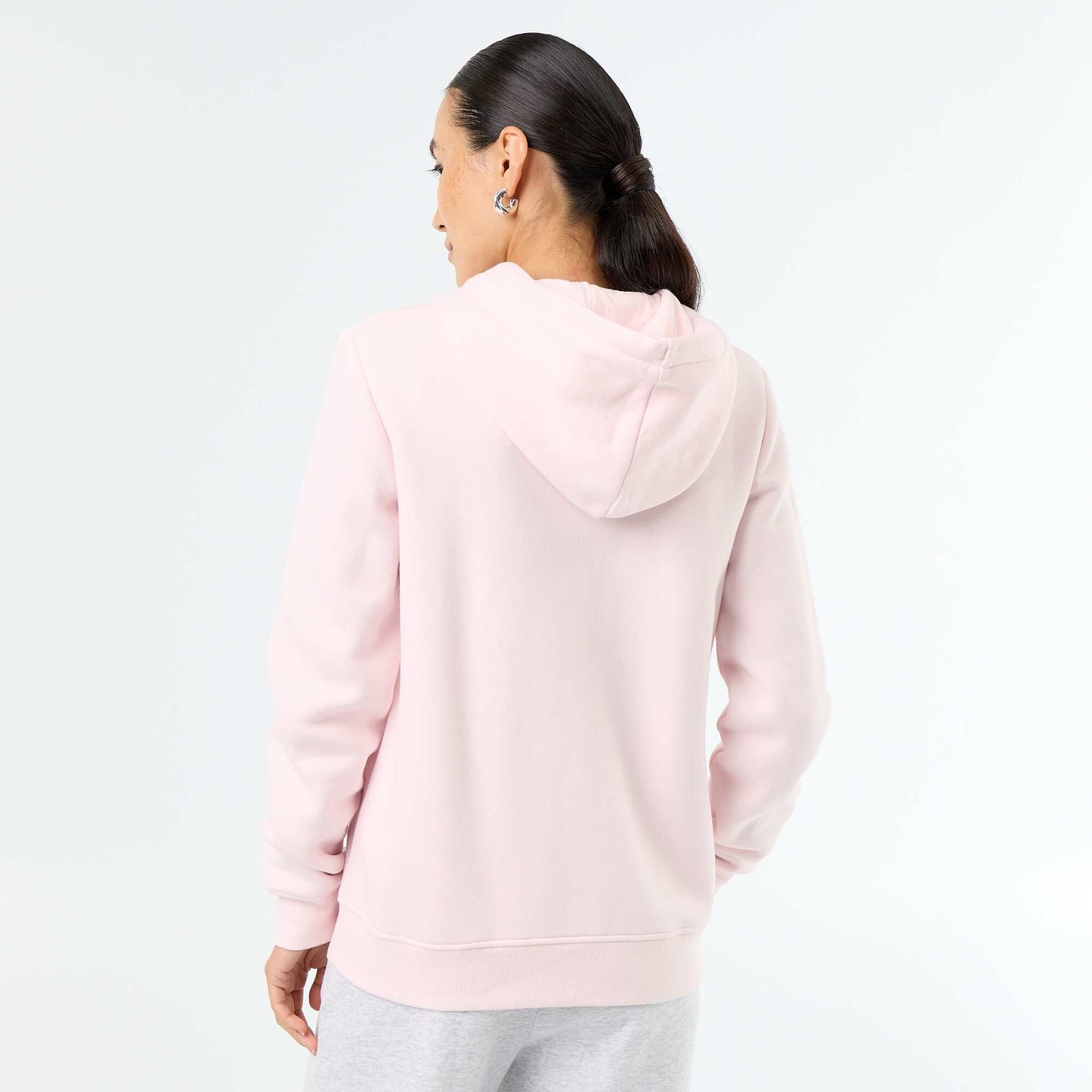 Basic Hooded Zip-Up Sweatshirt PINK