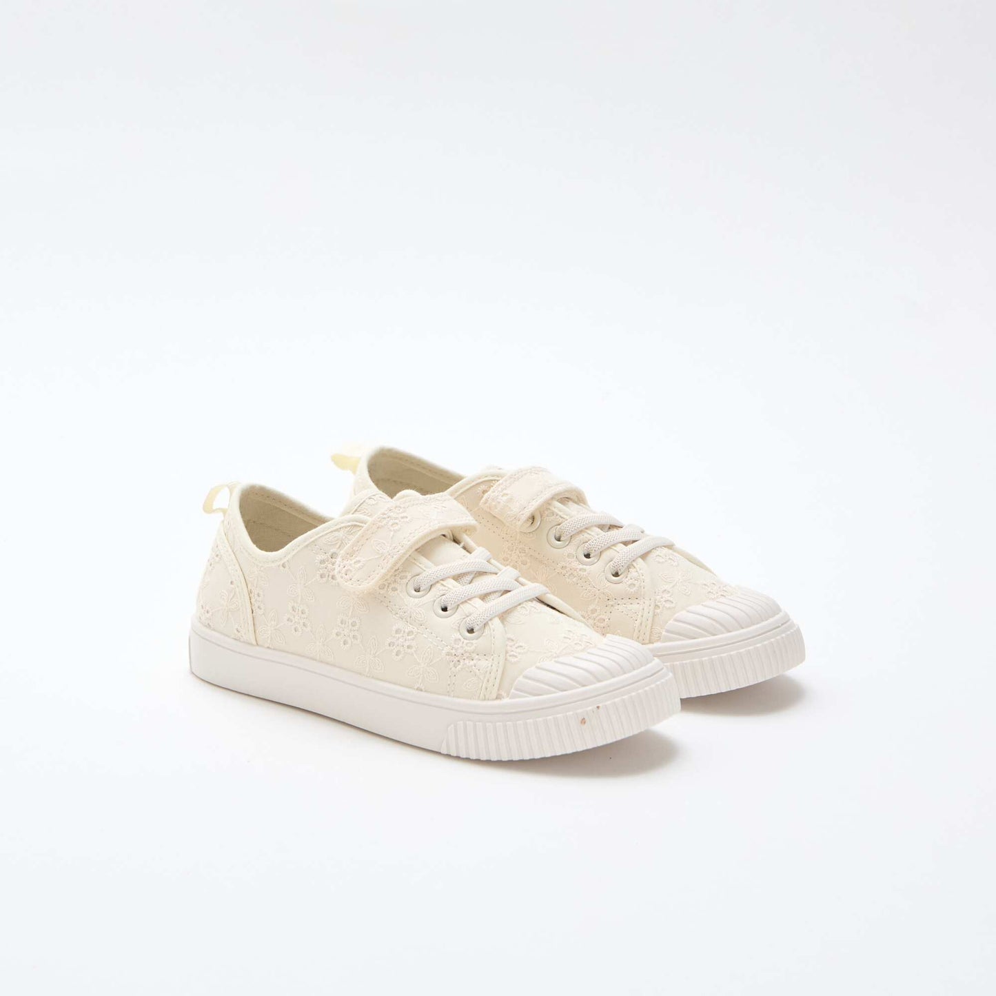 Checkerboard Print Canvas Sneakers BEIGE